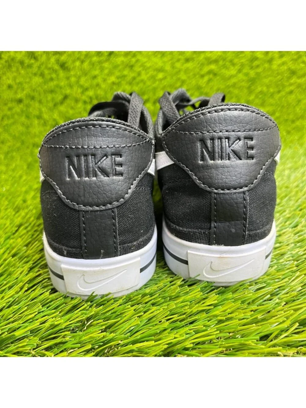 Nike Court Legacy Mens Size 7 Black White Athletic Running Canvas Shoes Sneakers
